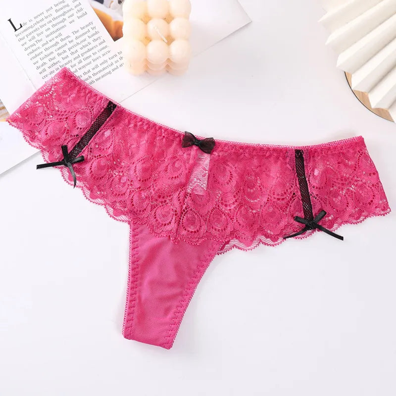 French Lace Thong  LAVAH LINGERIE & INTIMATES Hot Pink S 