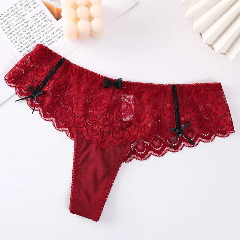 French Lace Thong  LAVAH LINGERIE & INTIMATES Red S 