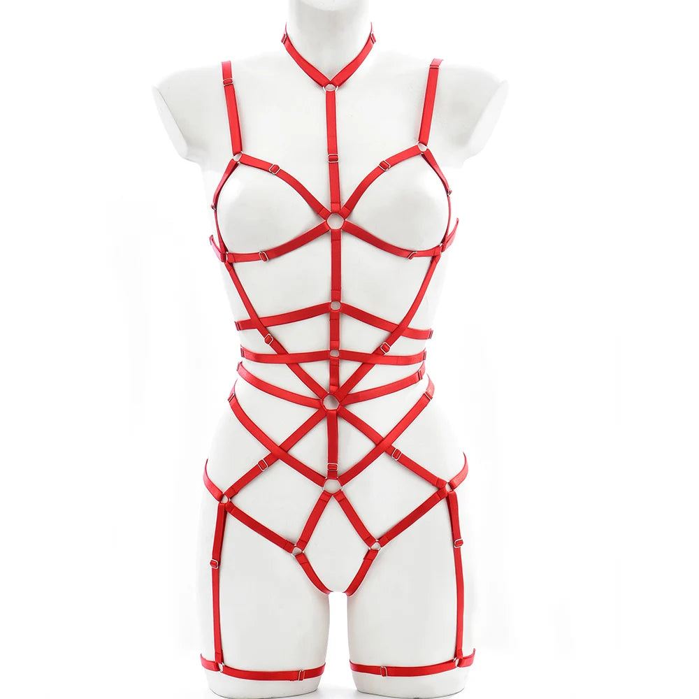 Cassie Body Harness  LAVAH LINGERIE & INTIMATES Red One Size 