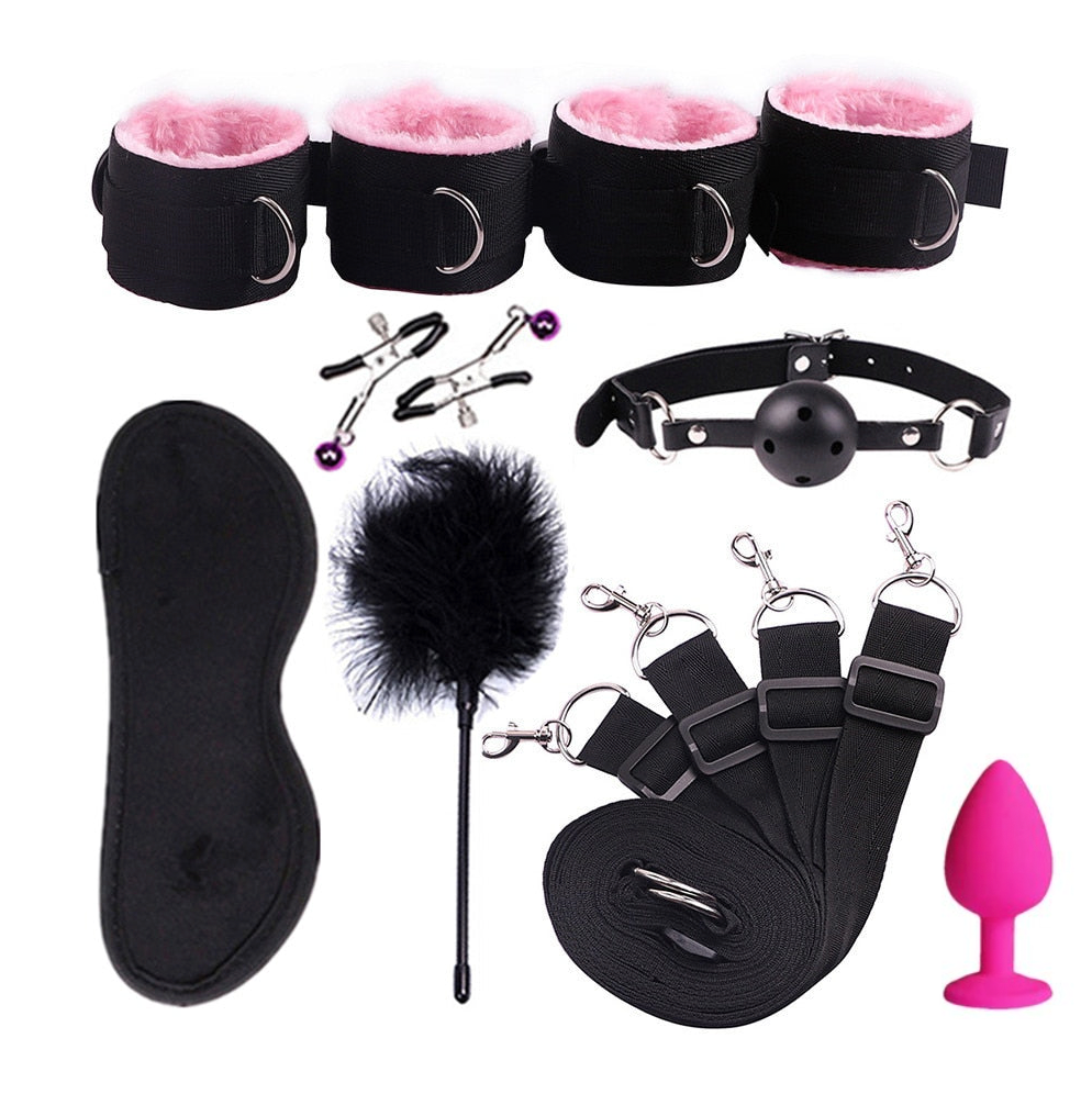 Bed Restraints Bondage Kit - 9 Pieces sex toy LAVAH Pink  