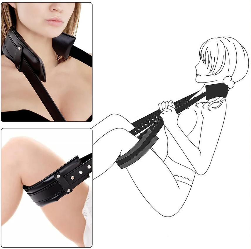 Padded Neck to Wrist and Thighs Sex Straps for Couples  LAVAH LINGERIE & INTIMATES Black  
