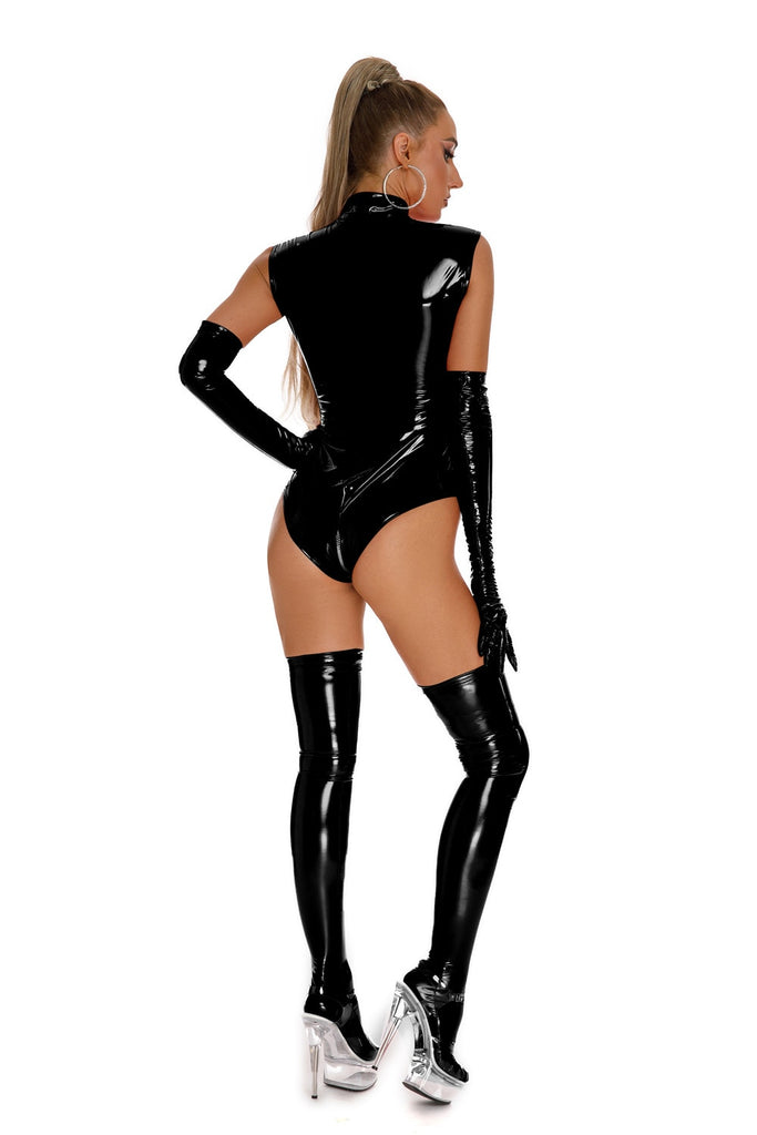 Katrina Wetlook Bodysuit - Black wetlook LAVAH   