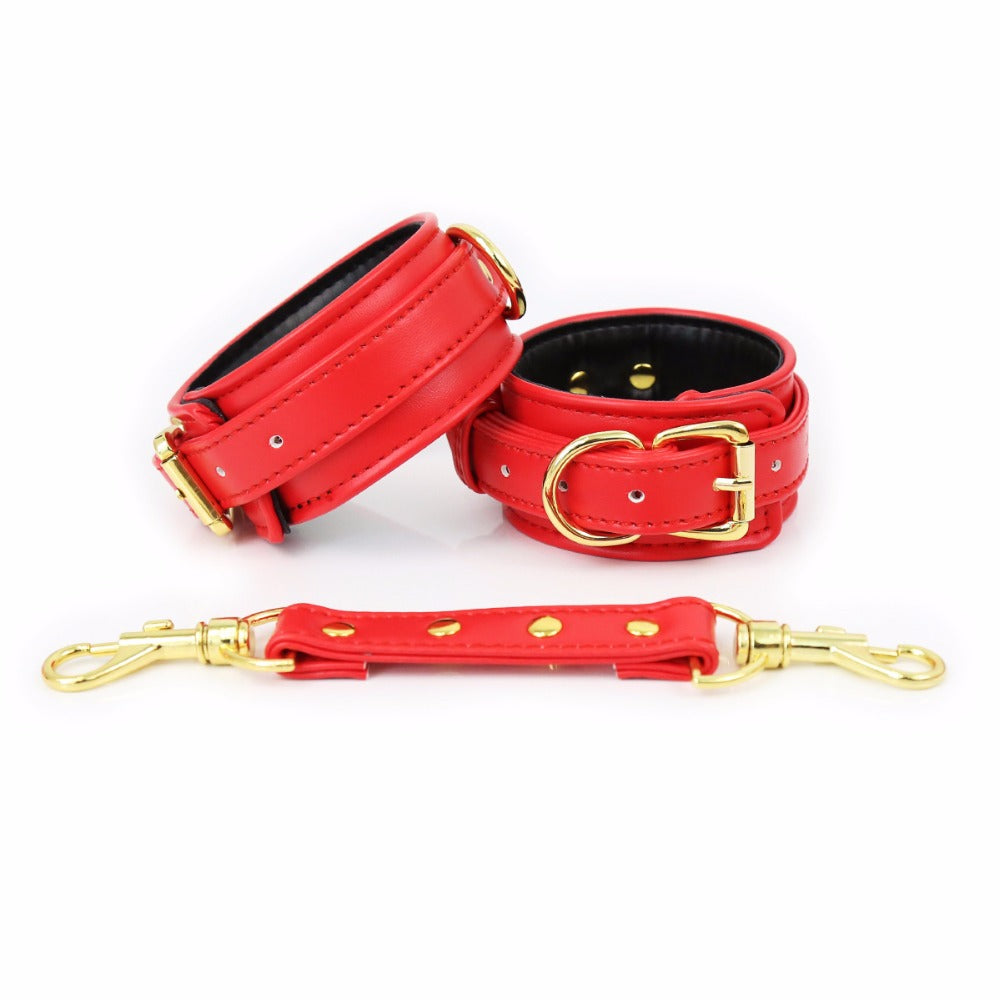 Contain Me Restraints sex toy LAVAH Red & Gold Hardware  