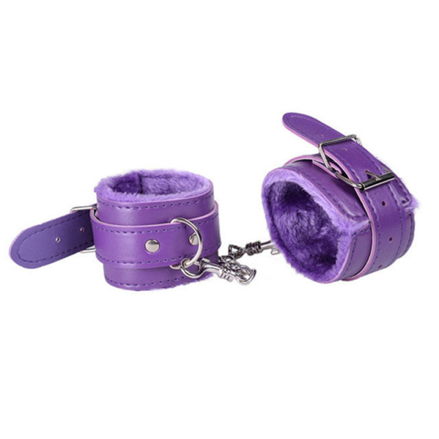 Leather Handcuffs sex toys LAVAH purple  
