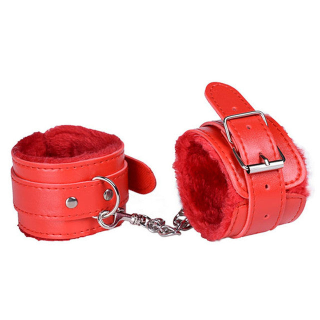 Leather Handcuffs sex toys LAVAH Red  