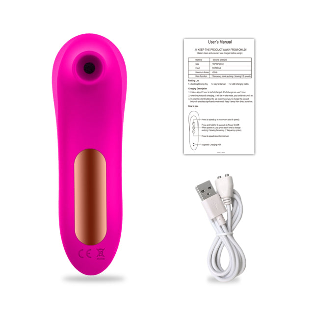 Vibrating Sucking Clitoral Massager sex toy LAVAH Pink  